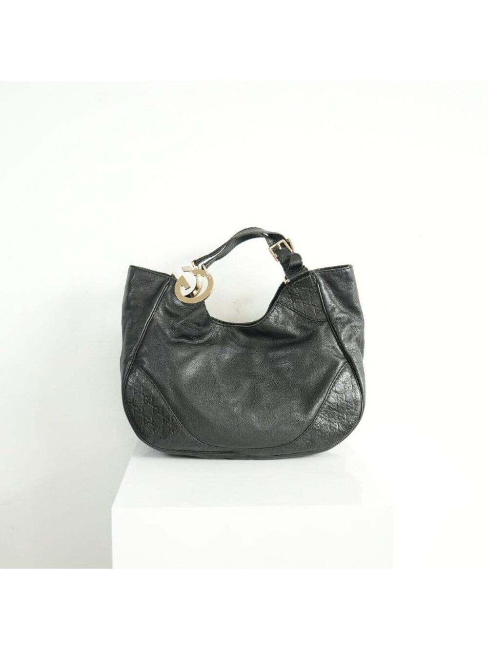 Gucci Charlotte Leather Hobo Bag Black